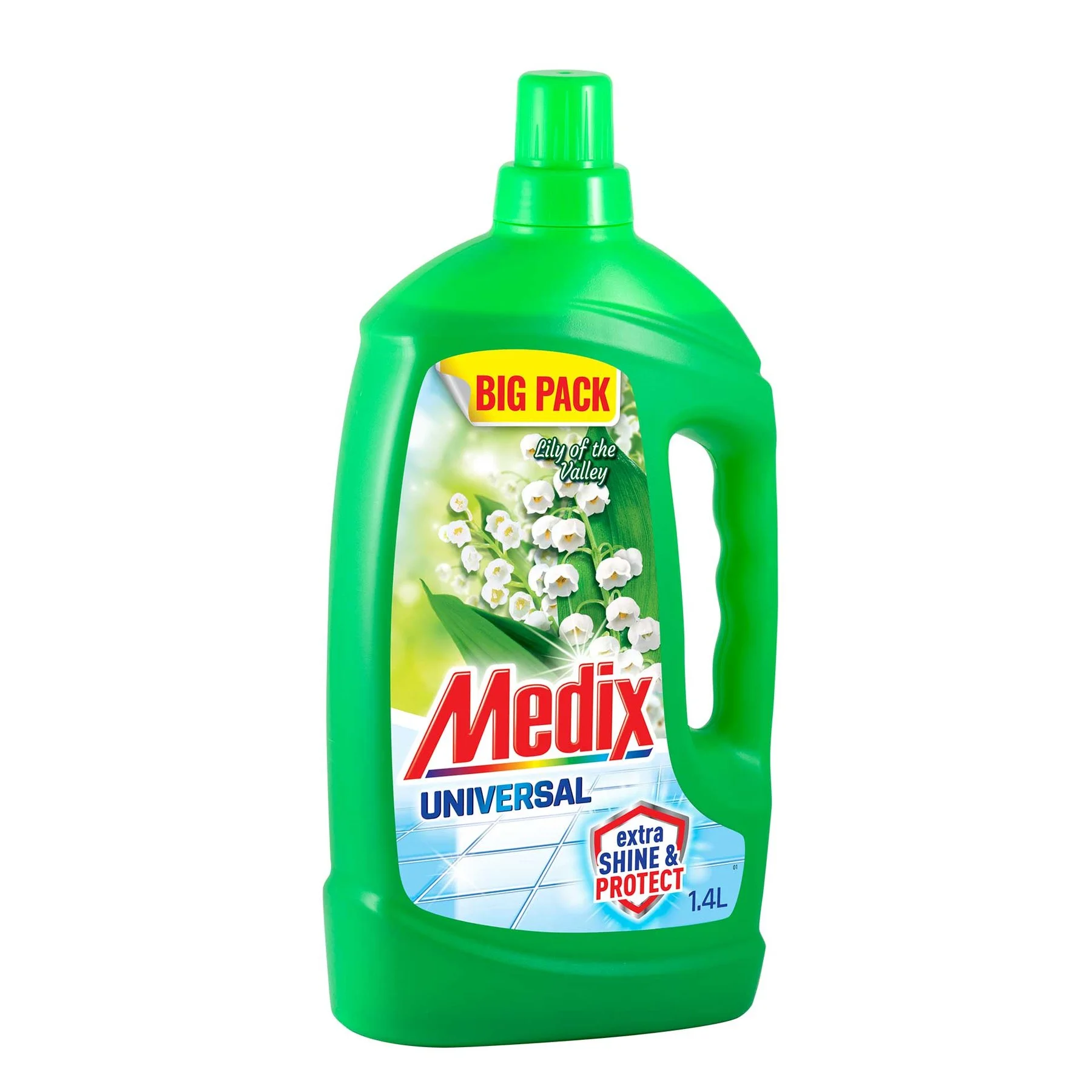 Cleaning agent Medix Express & Shine, universal, lily of the valley, 1.4 L, green