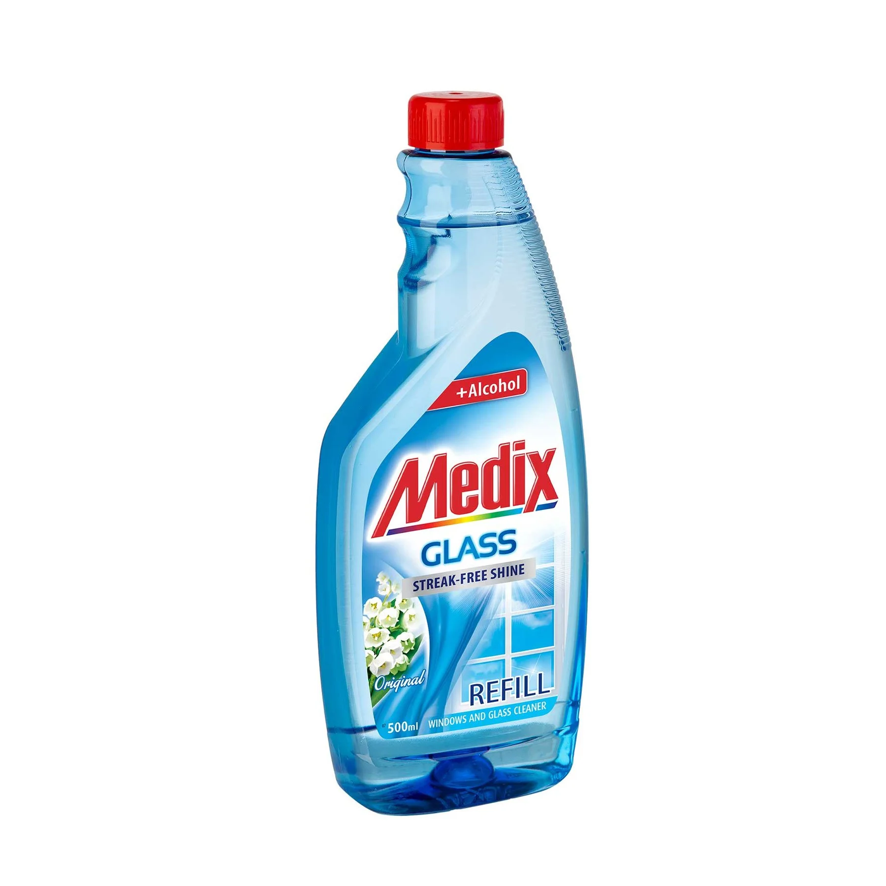Glass cleaning agent Medix Original, refill, 500 ml, blue