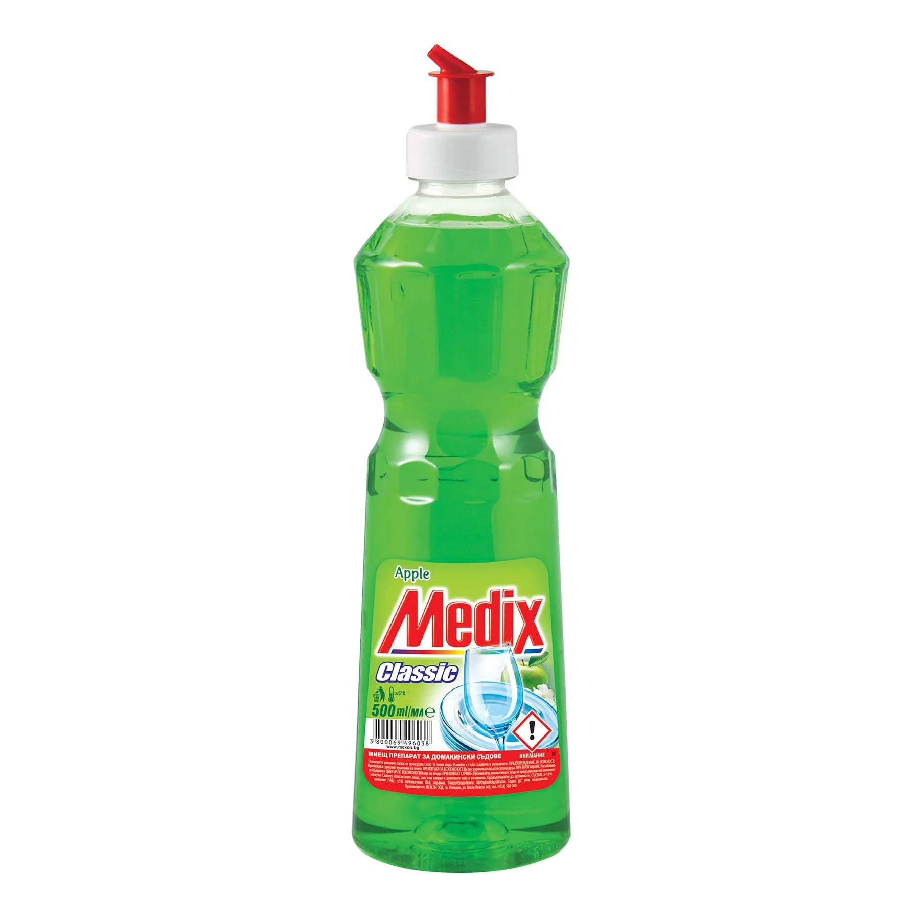 Dishwashing detergent Medix Classic, apple, 500 ml, green