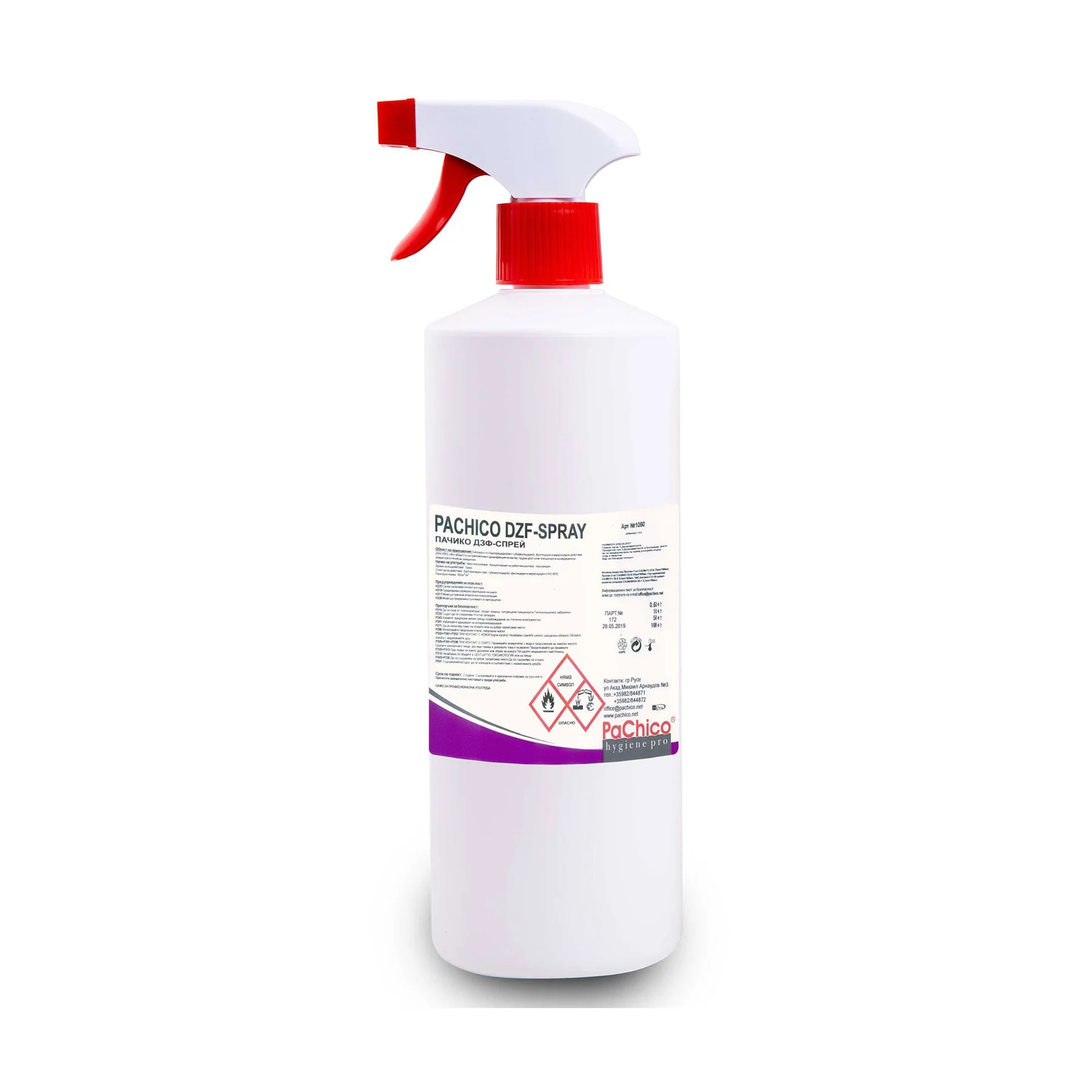 Disinfectant detergent PaChico DZF Spray, professional, with pump, 1 L