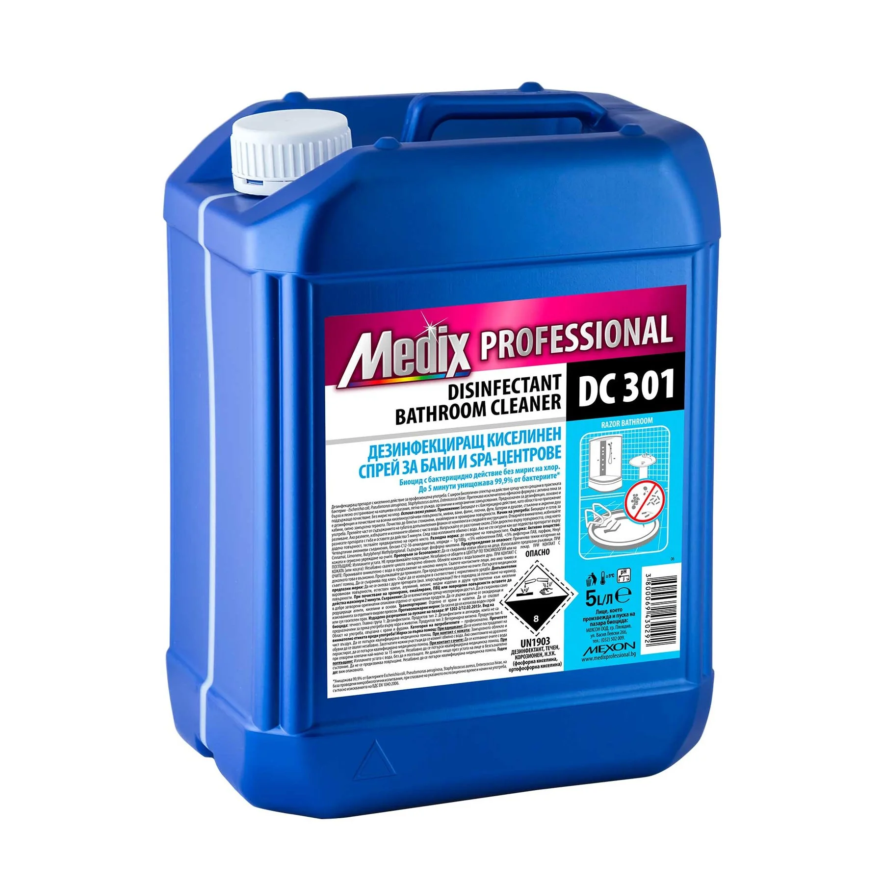 Disinfectant acid spray for bathrooms and spa-centers Medix Professional, liquid, DC 301, 5 L