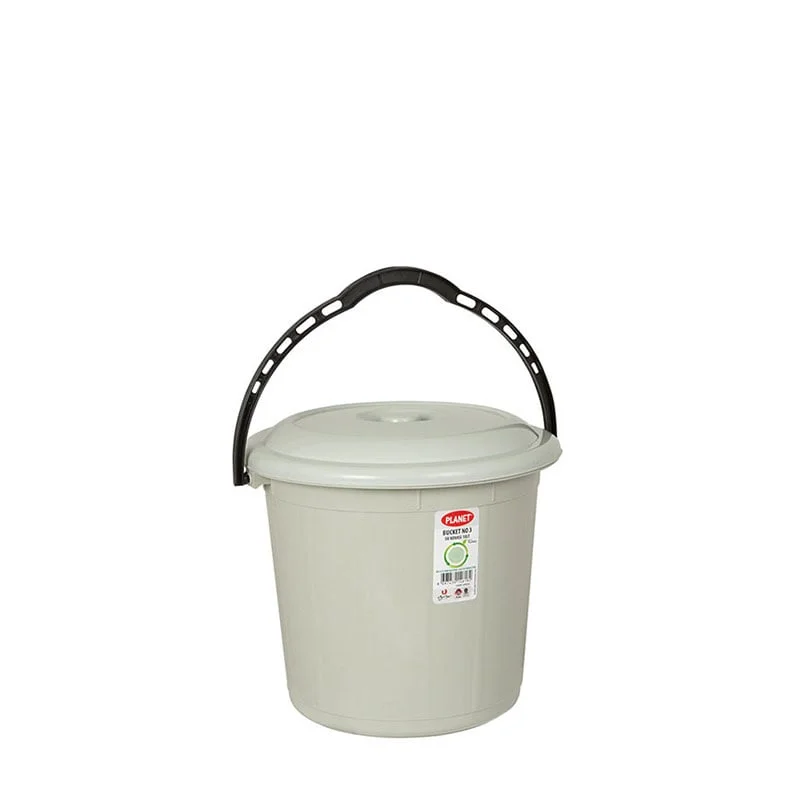 Bucket Planet with lid, 10 L, gray