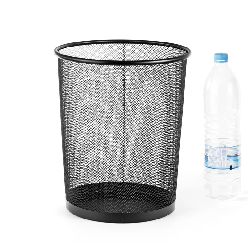 Wastebasket for paper waste Office 1, metal, mesh, 20 L, black, 29.5 x 35 cm