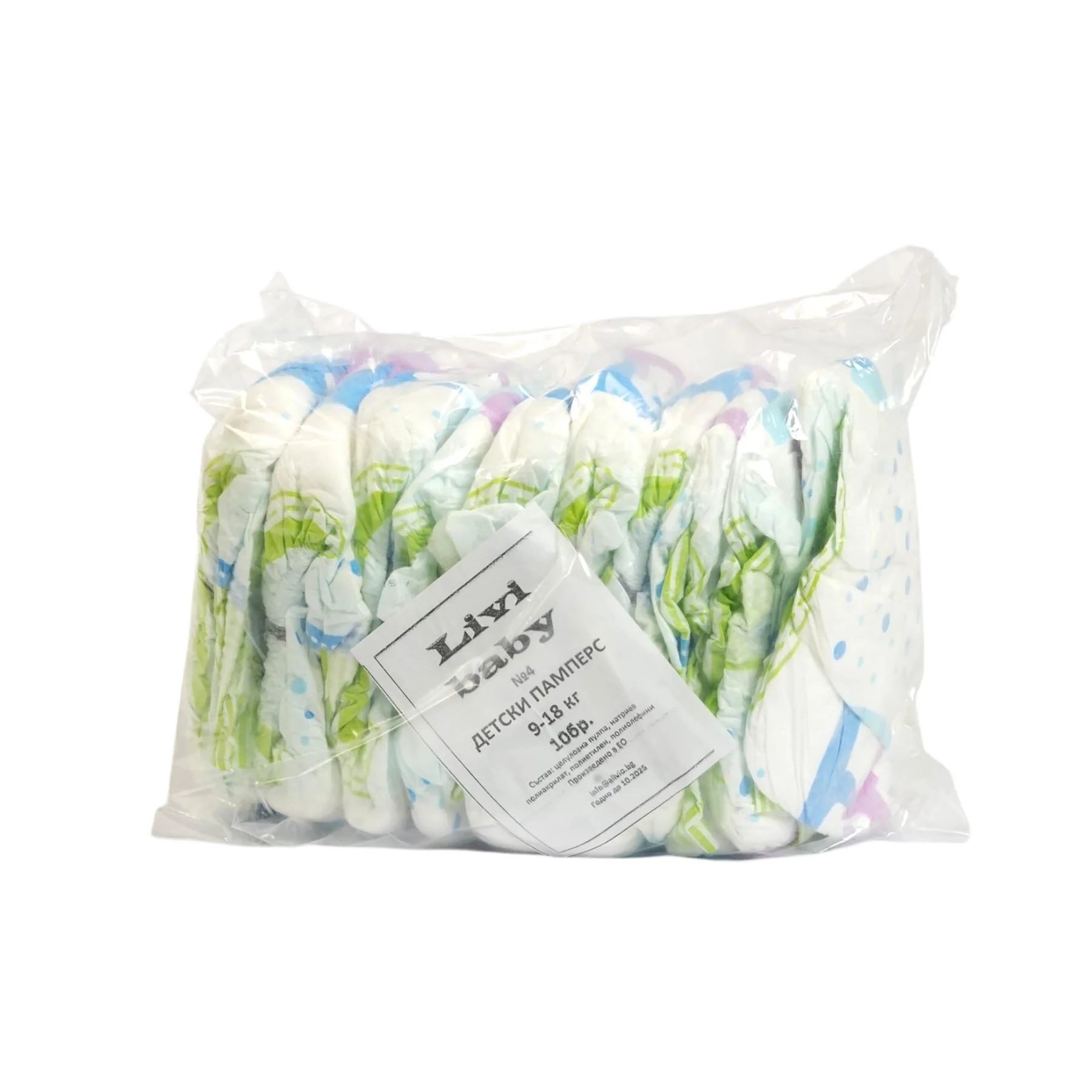 Children's diapers №4 Livi Baby, 9-18 kg, 10 number