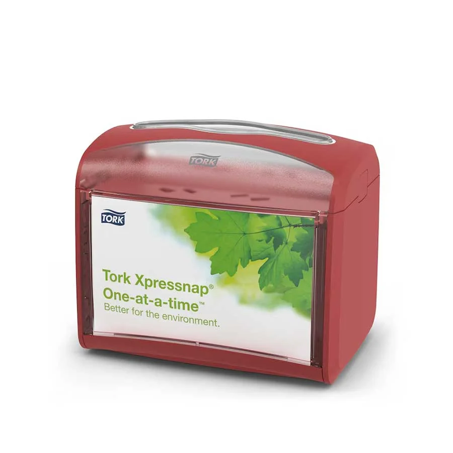 Dispenser for napkins Tork Table Top N4, red, 20 х 14.1 х 16.9 cm
