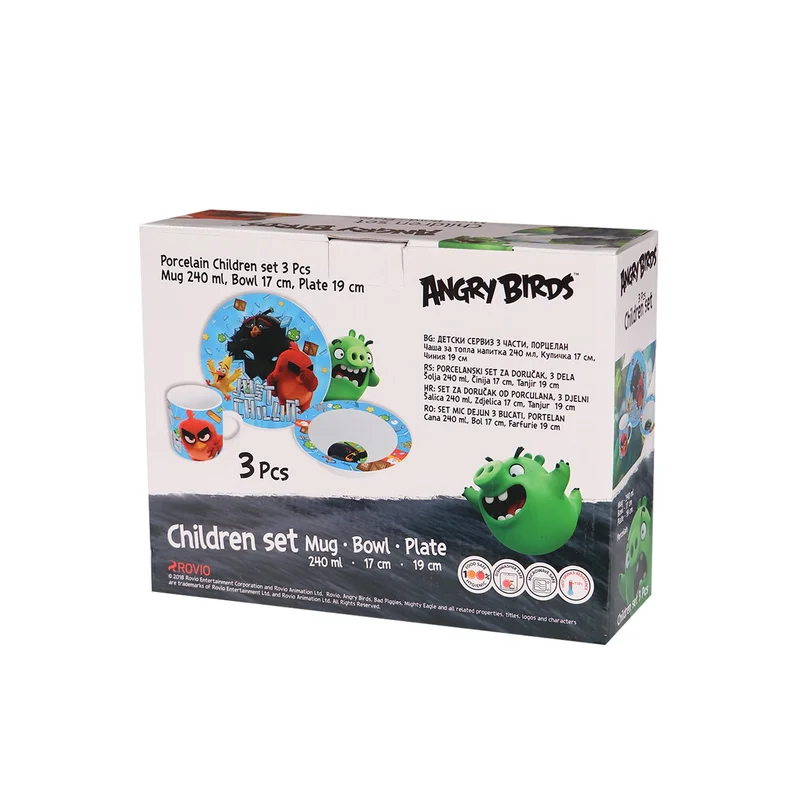 Disney Set cup, plate and bowl Angry Birds, porcelain