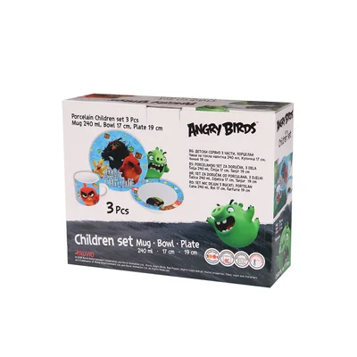 Disney Set cup, plate and bowl Angry Birds, porcelain