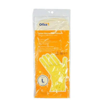 Gloves Office 1, household, latex, size L