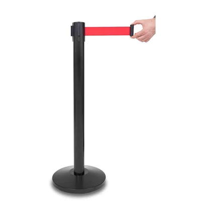 Boundary peg, black, with red tape, 235 cm, width 320 mm, height 920 mm