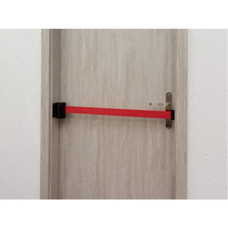 Tape for limiting peg, for wall mounting, 200 cm, black, width 45 mm