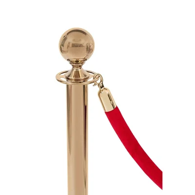 Rope with golden clasp Velor, 160 cm, red