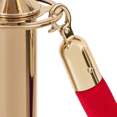 Rope with golden clasp Velor, 160 cm, red