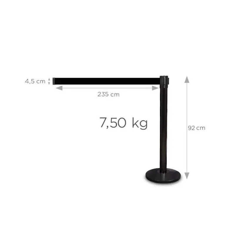 BLACK LIMIT PEG WITH BLACK TAPE 235CM