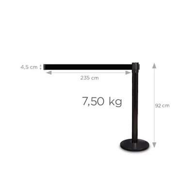 BLACK LIMIT PEG WITH BLACK TAPE 235CM