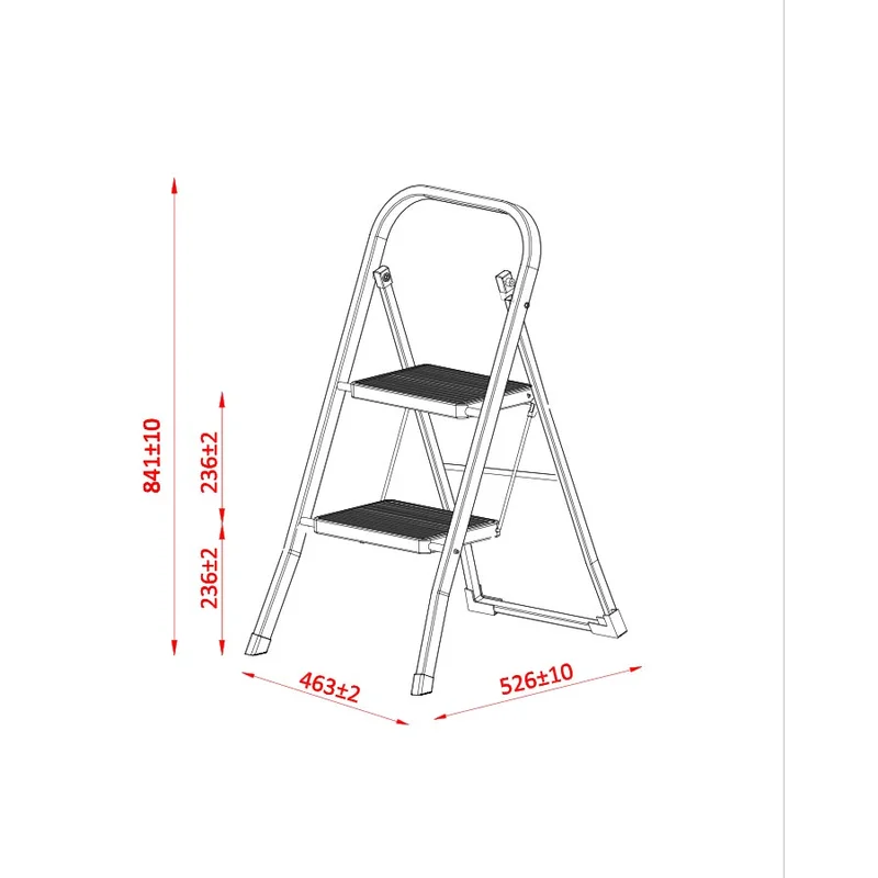 Ladder Twin, metal, 55 х 46 х 82 cm, 2 steps