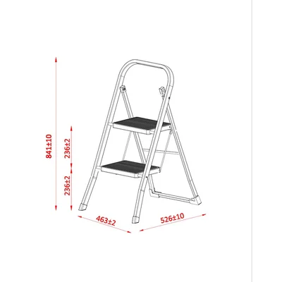 Ladder Twin, metal, 55 х 46 х 82 cm, 2 steps