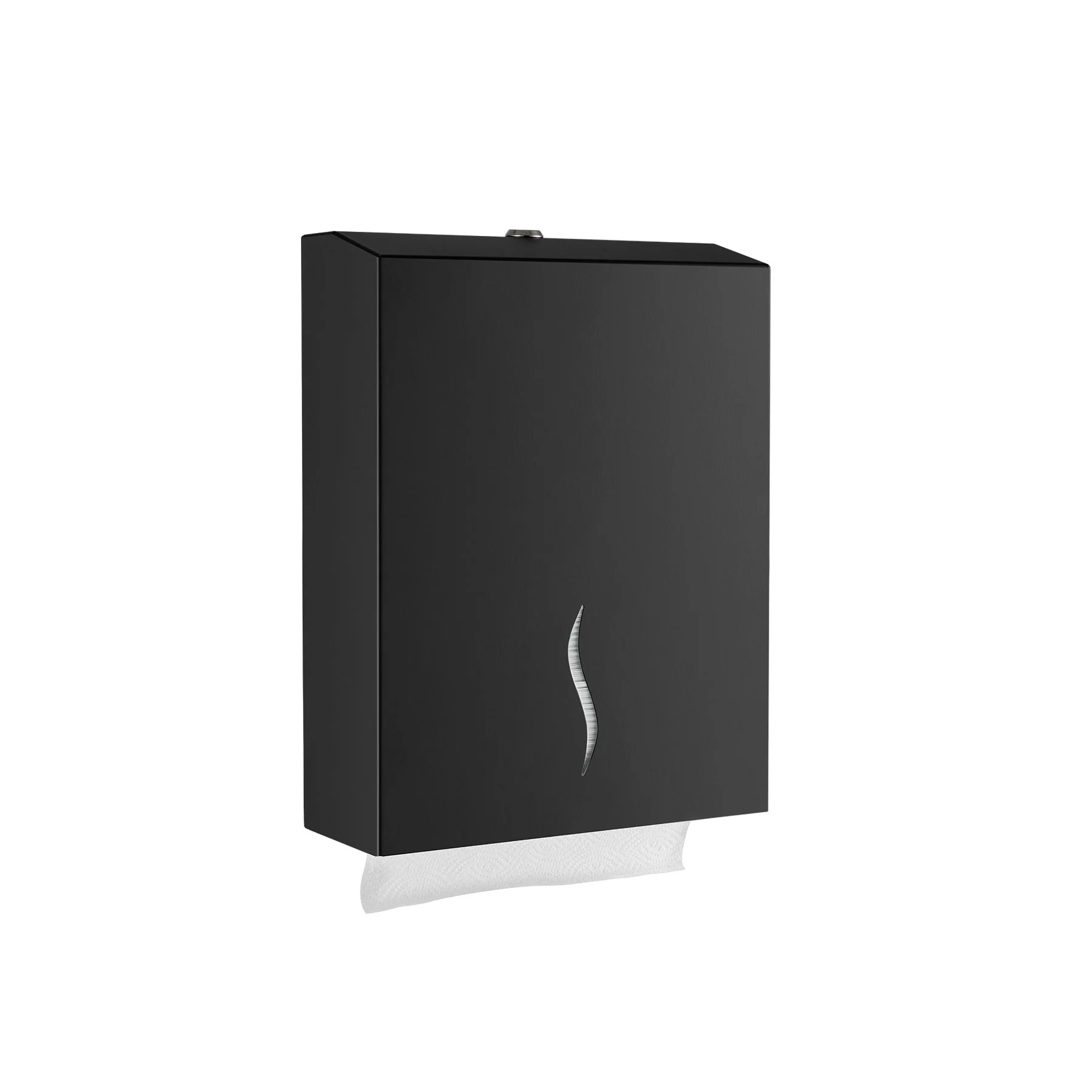 Dispenser for towels for hands Dayco, with V-fold, 27 x 12 x 21 cm, black, for 300 towels
