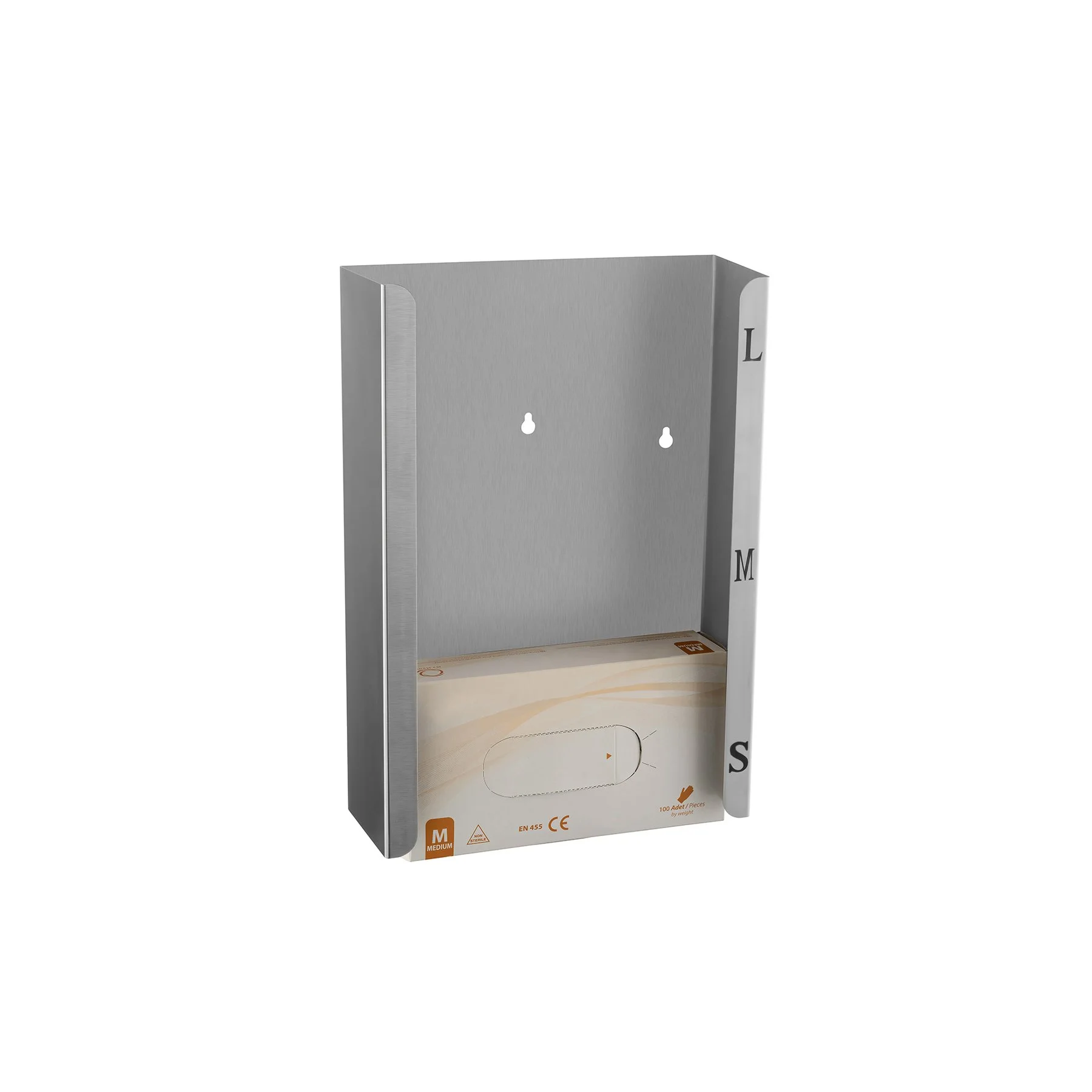 Dispenser for gloves Dayco, 26.5 x 10 x 39 cm, stainless steel