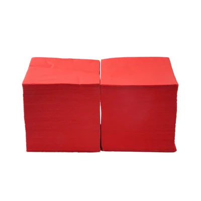 Napkins, cellulose, double-ply, 1/4 fold, 33 x 33 cm, red, 400 counts