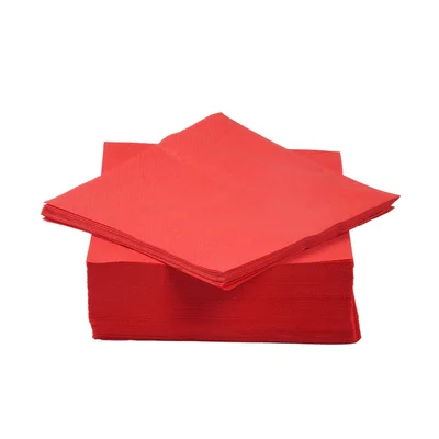 Napkins, cellulose, double-ply, 1/4 fold, 33 x 33 cm, red, 400 counts