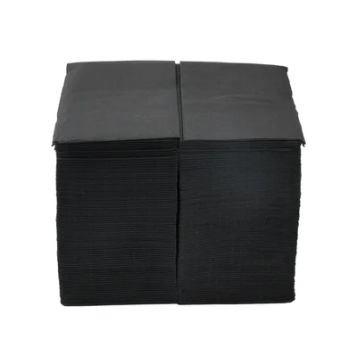 Napkins, cellulose, double-ply, 1/8 fold, 33 x 33 cm, black, 150 counts