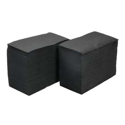 Napkins, cellulose, double-ply, 1/8 fold, 33 x 33 cm, black, 150 counts