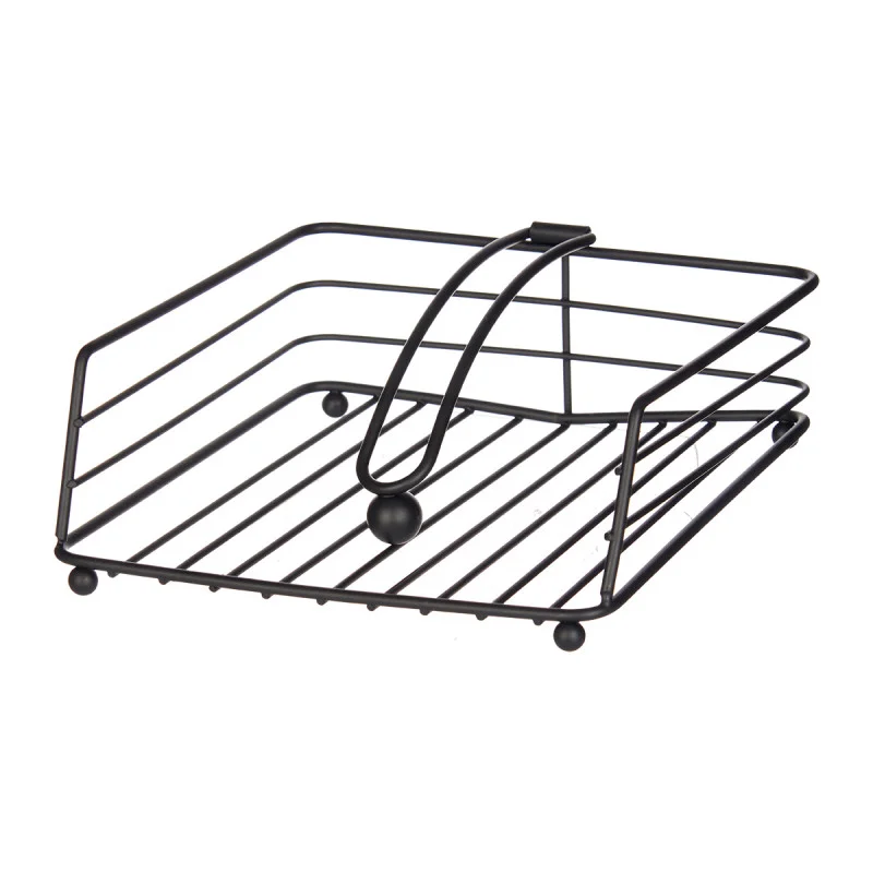 Napkin holder Kinvara, square, metal, black