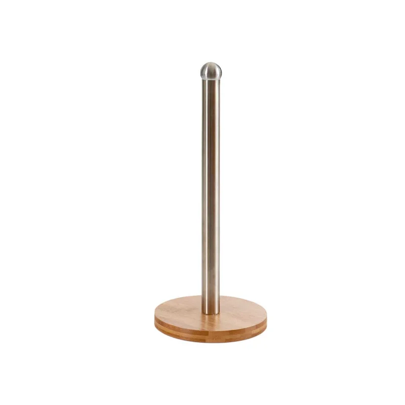 Paper towel holder Kinvara, steel and bamboo, 15 x 32 cm