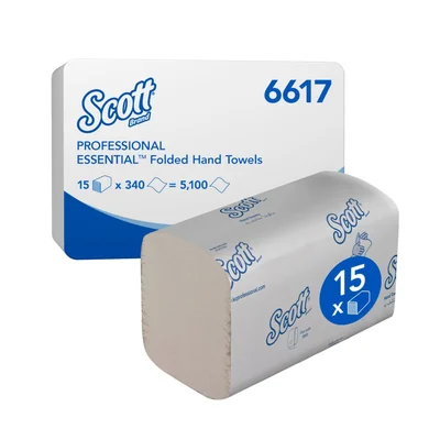 Towels for hands Kimberly-Clark Scott Essential 6617, 21.2 х 20 cm, 340 short, 15 count