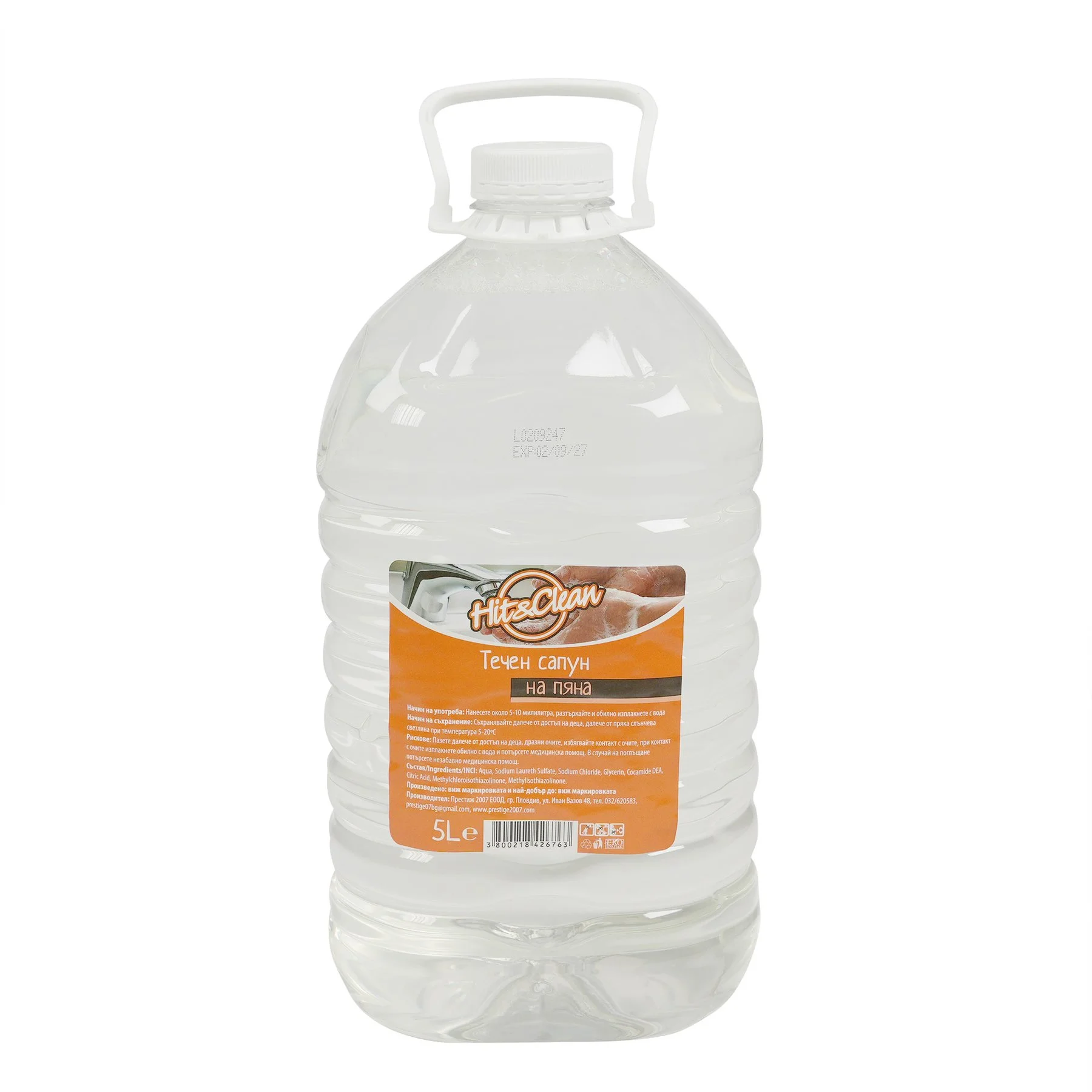 Liquid soap Hit&Clean, of foam, 5 L