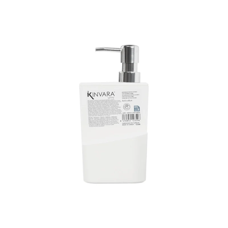 Диспенсър Kinvara, с поставка за гъба, 650 ml, бял