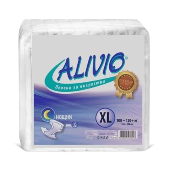 Diapers for adults Alivio, night, XL, from 100 to 120 kg, 10 numbers
