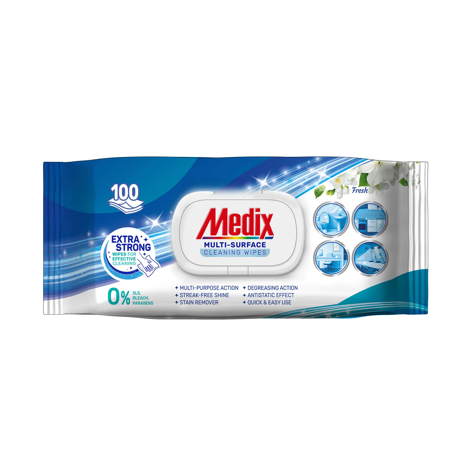 Мокри кърпи Medix Fresh, мултифункционални, 100 броя
