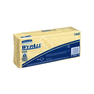 Towel Kimberly-Clark WypAll X50 7443, 41.8 х 24.7 cm, yellow, 50 count
