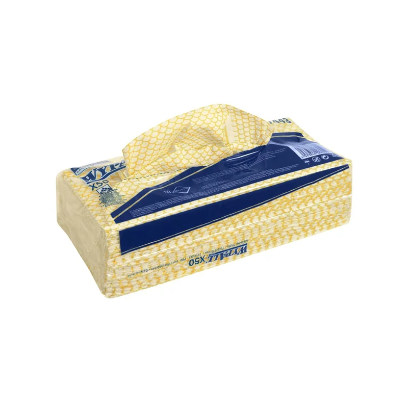 Towel Kimberly-Clark WypAll X50 7443, 41.8 х 24.7 cm, yellow, 50 count