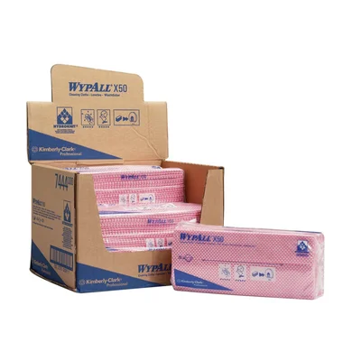 Кърпа Kimberly-Clark WypAll X50 7444, 41.8 х 24.7 cm, червена, 50 броя