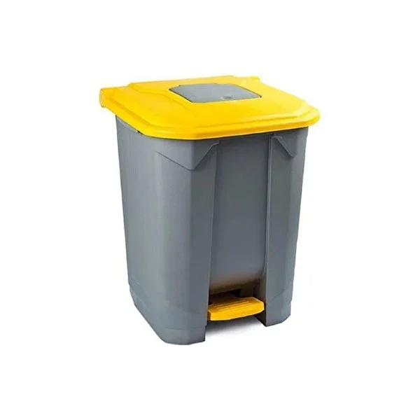 Basket Planet with partition, with pedal, 30 L, gray/yellow, 445 x 405 x 425 cm