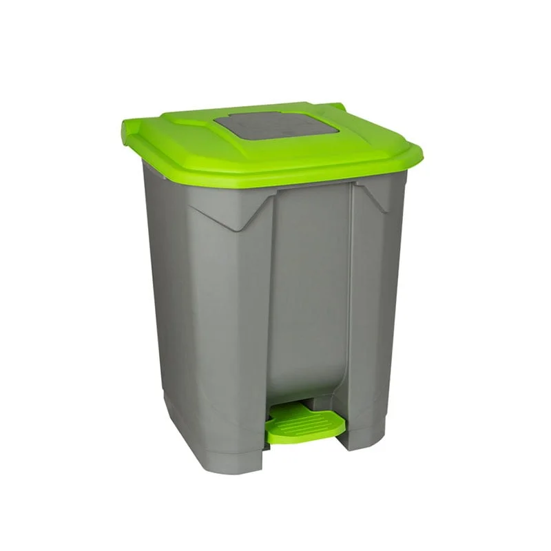 Basket Planet with partition, with pedal, 30 L, gray/green, 445 x 405 x 425 cm