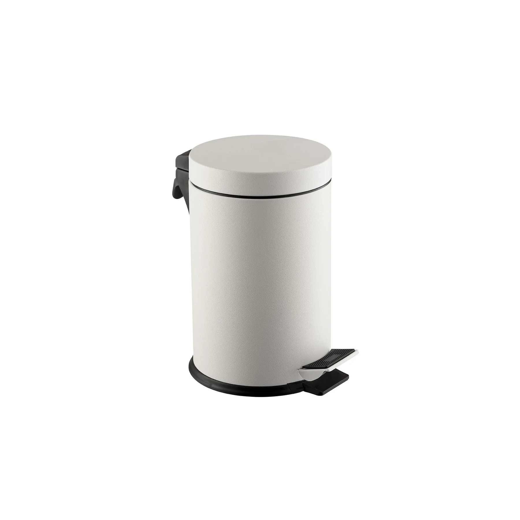 Waste bin Dayco, with pedal, metal, o18 x 29 cm, 5 L, white