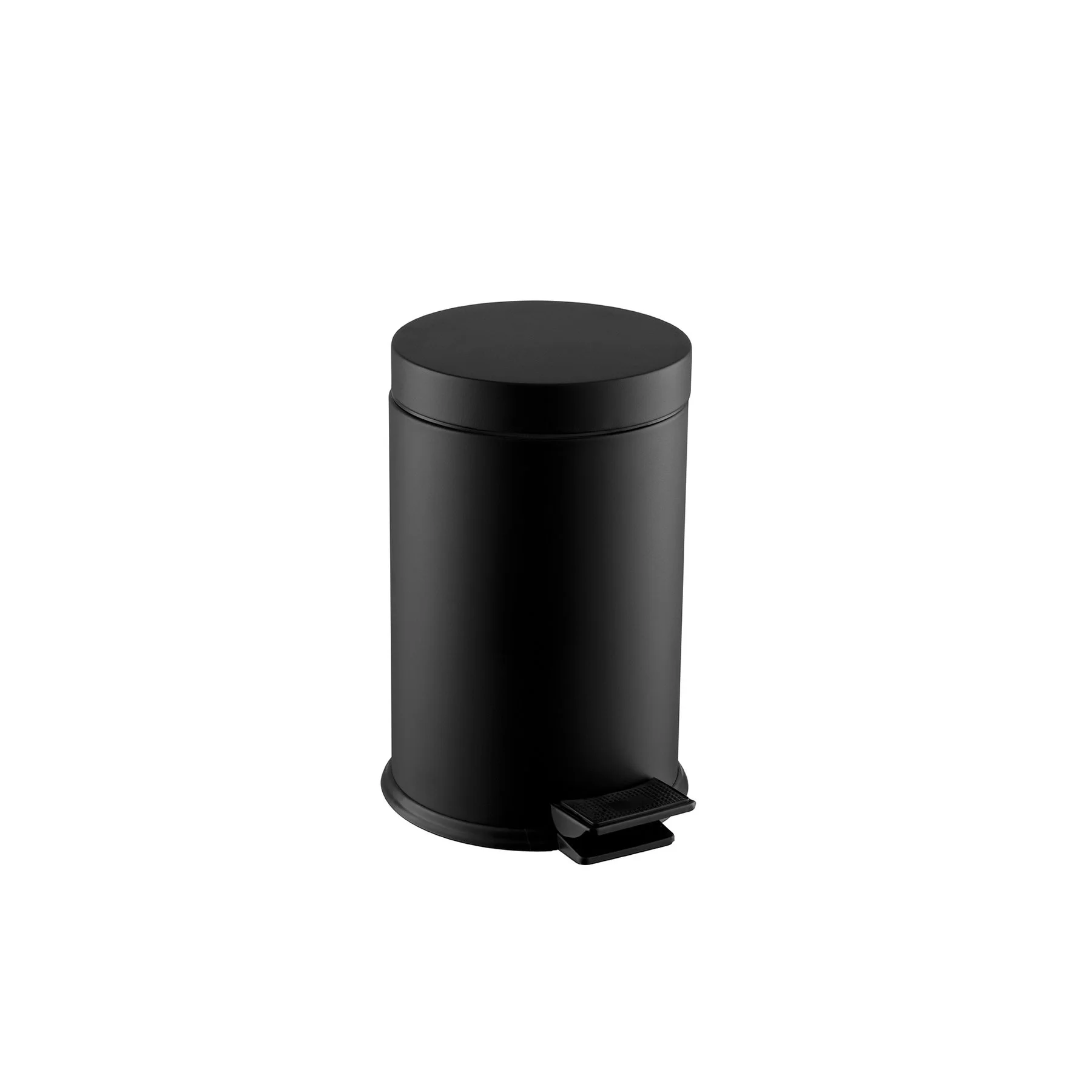 Waste bin Dayco, with pedal, metal, o18 x 29 cm, 5 L, black