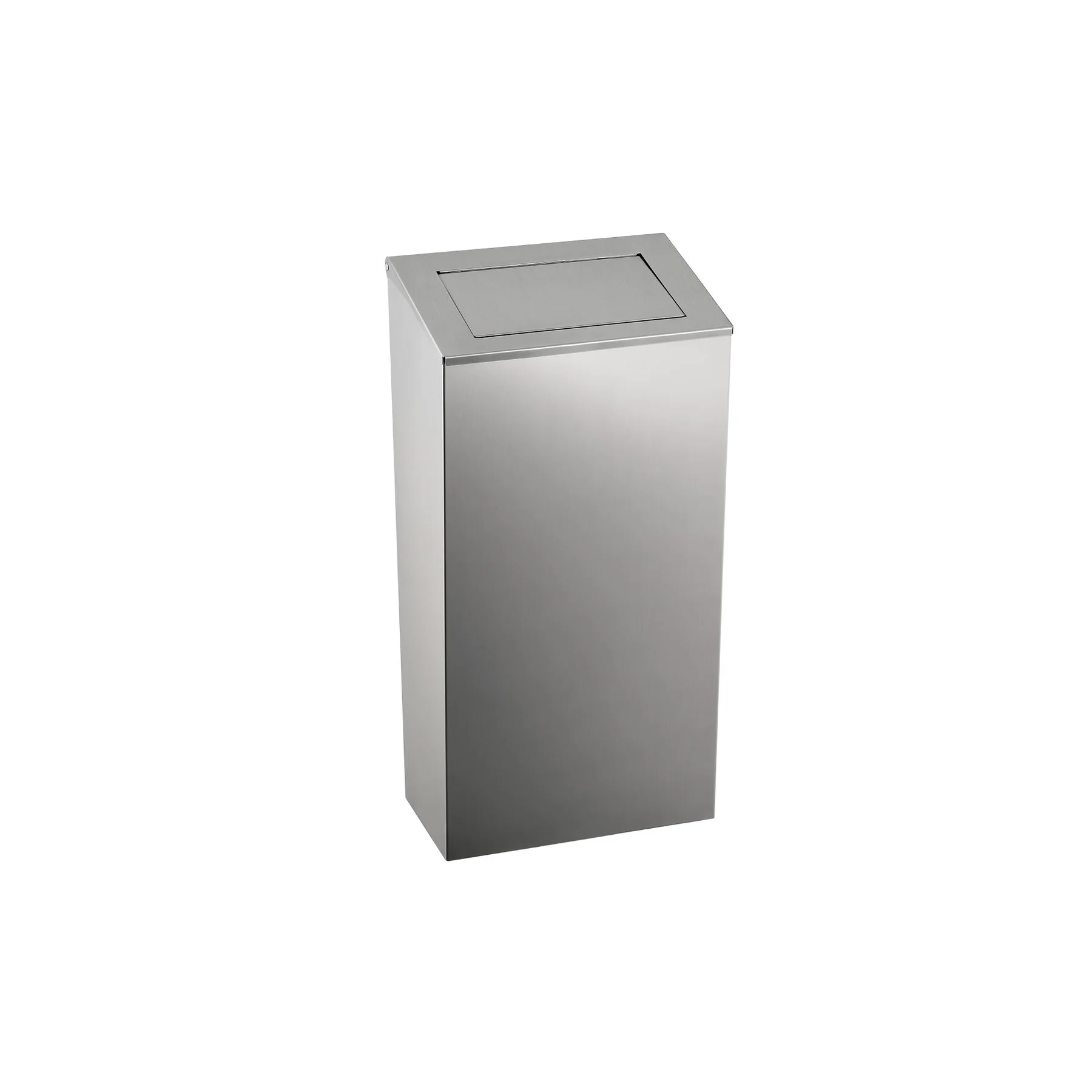Waste bin Dayco, with push-button lid, metal, 21.5 x 30 x 40 cm, 25 L, stainless steel