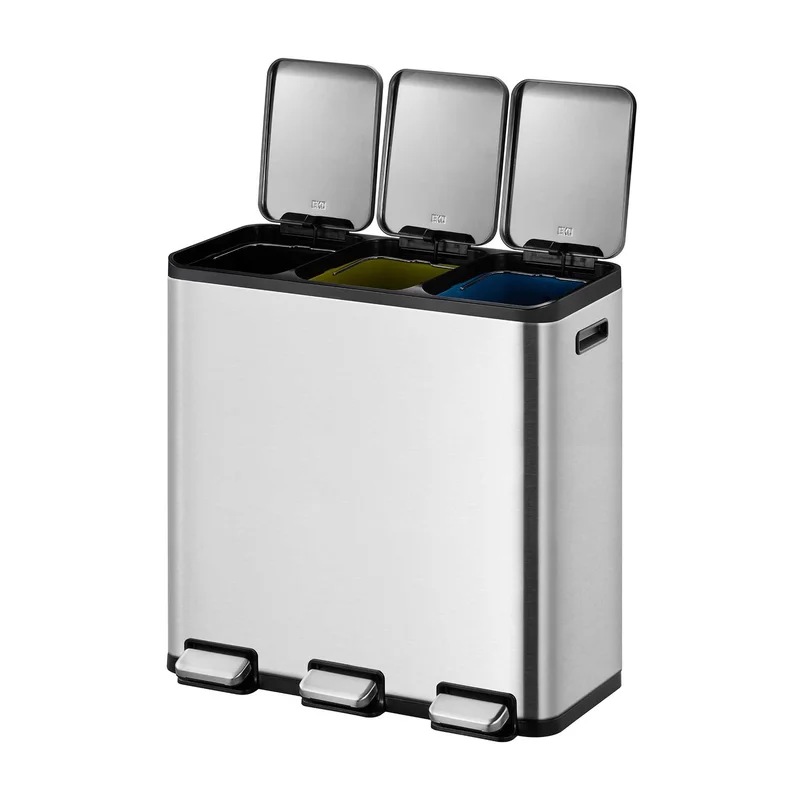 Waste bin Eko Ecocasa II, for separate collection, with pedal, 15+15+15 L