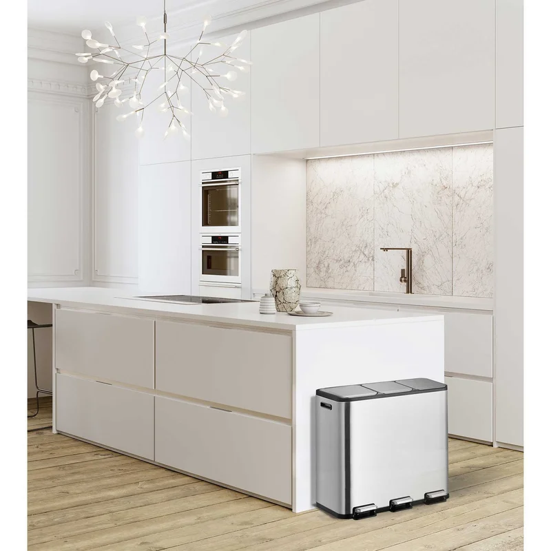 Waste bin Eko Ecocasa II, for separate collection, with pedal, 15+15+15 L