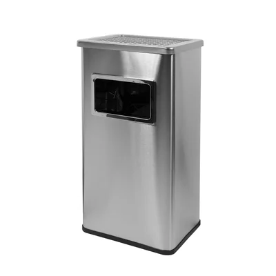 Waste bin Office 1, with ashtray, 30 х 24 х 60.5 cm, stainless steel, 17 l