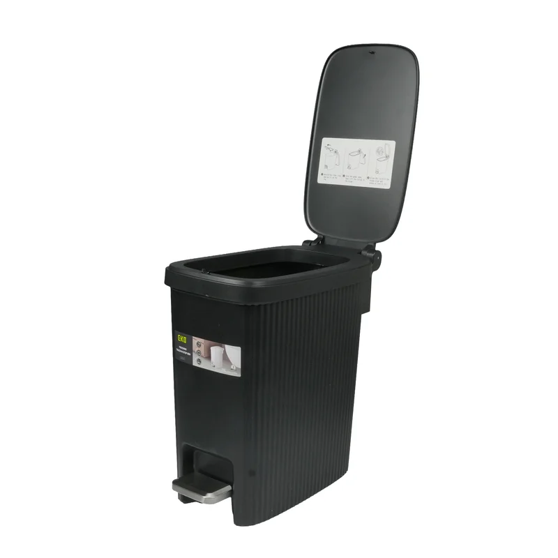 Кош за отпадъци Eko Touchgo, с педал, 10 L, черен