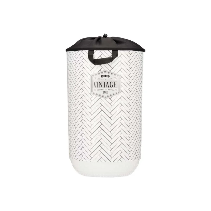 Laundry basket Kipit, plastic, with lid, 40 L, white
