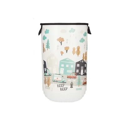 Кош за пране Kipit, пластмасов, с капак, 40 L, светъл