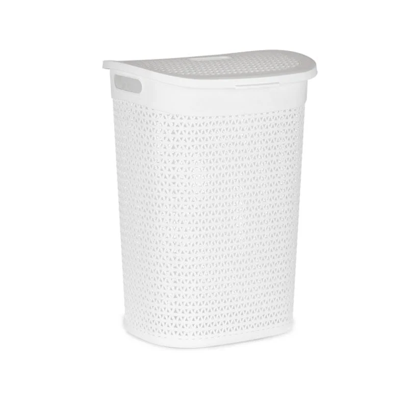 Laundry basket Kipit, with lid, 60 L, white
