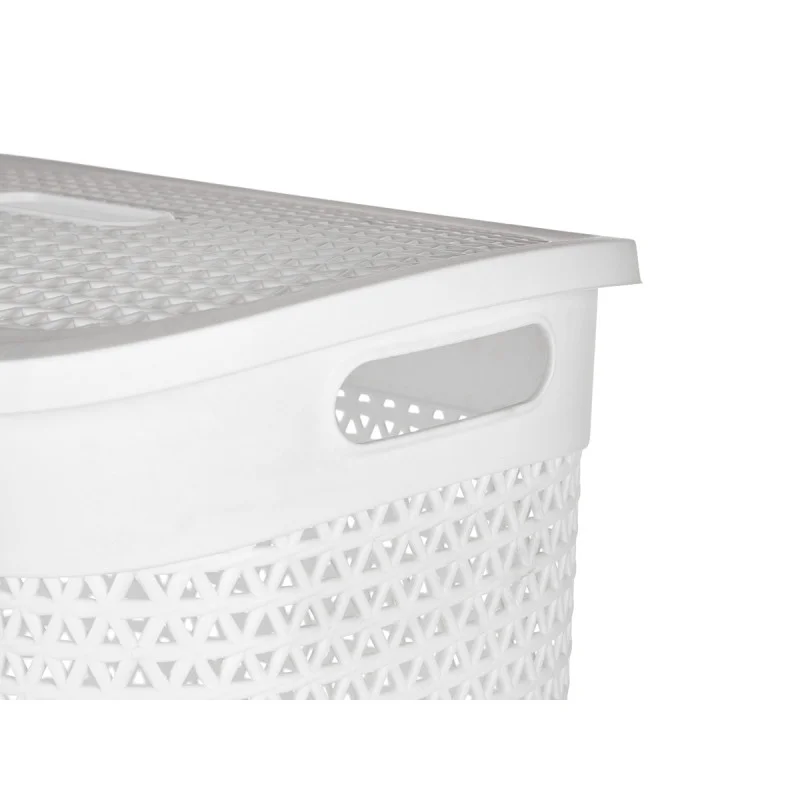Кош за пране Kipit, с капак, 60 L, бял
