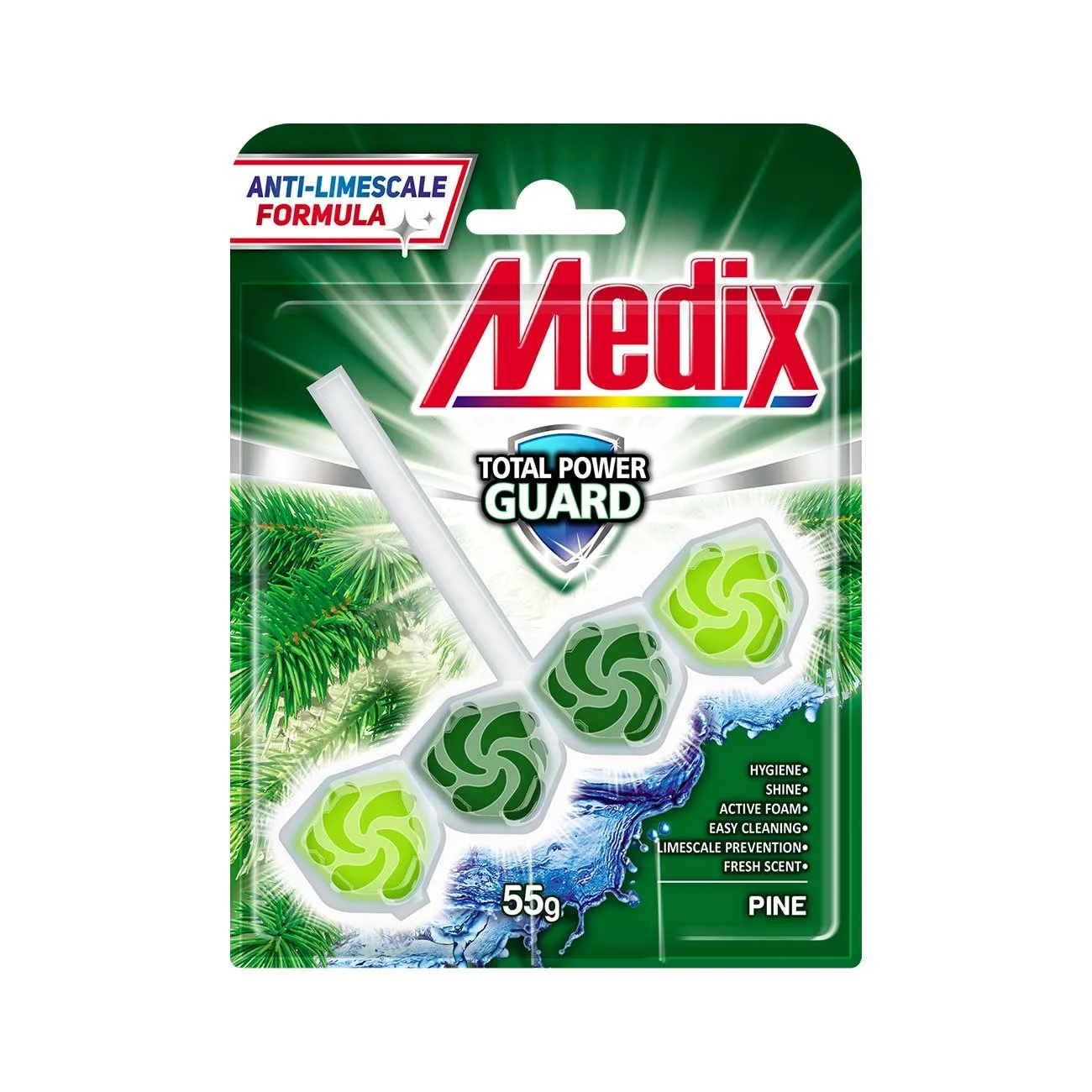 Air freshener for toilet Medix WC Fresh Drops, pine, 55 g